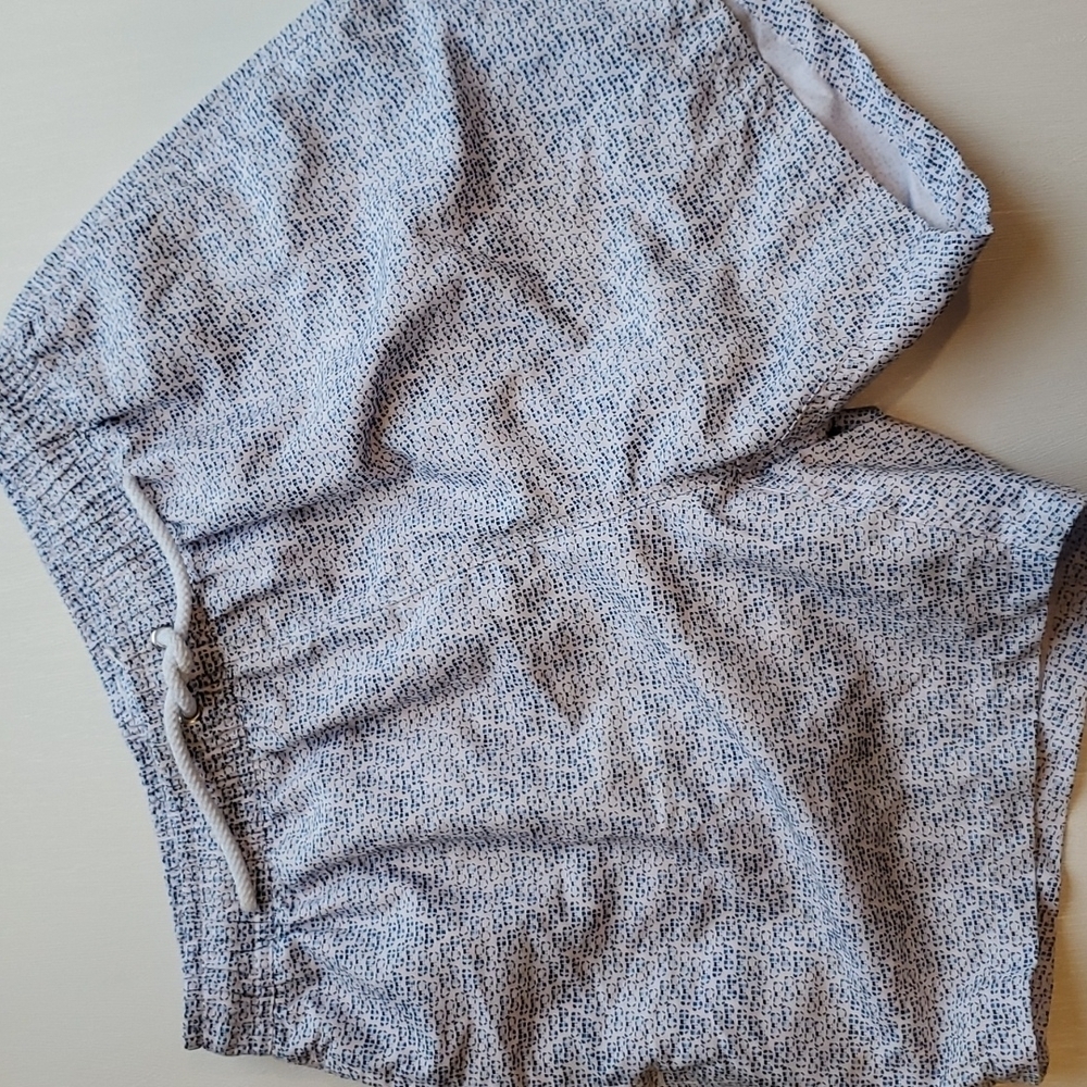 Bertigo White, Blue, and Black Eye Sunglasses Print Swim Trunk L NWOT